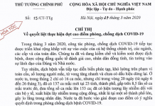 Thủ tướng chỉ thị quyết liệt thực hiện đợt cao điểm phòng, chống dịch COVID-19