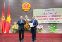 Lễ công bố và trao Quyết định của Thủ tướng Chính phủ bổ nhiệm đồng chí Vũ Chiến Thắng giữ chức vụ Thứ trưởng Bộ Nội vụ