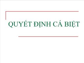 Cách trình bày phần nội dung của một số quyết định cá biệt | Tạp chí Quản lý nhà nước