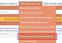 Thanh toán trực tuyến nghĩa vụ tài chính về đất đai