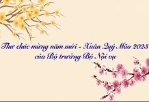 Thư chúc mừng năm mới của Bộ trưởng Bộ Nội vụ