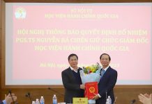 Bộ trưởng Bộ Nội vụ bổ nhiệm PGS.TS. Nguyễn Bá Chiến làm Giám đốc Học viện Hành chính Quốc gia