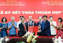 Lễ ký kết thỏa thuận hợp tác giữa Viện Khoa học xã hội Vùng Nam Bộ và Phân hiệu Học viện Hành chính Quốc gia tại TP. Hồ Chí Minh