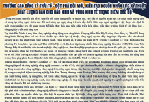 Trường Cao đẳng Lý Thái Tổ, đột phá đổi mới, kiến tạo nguồn nhân lực